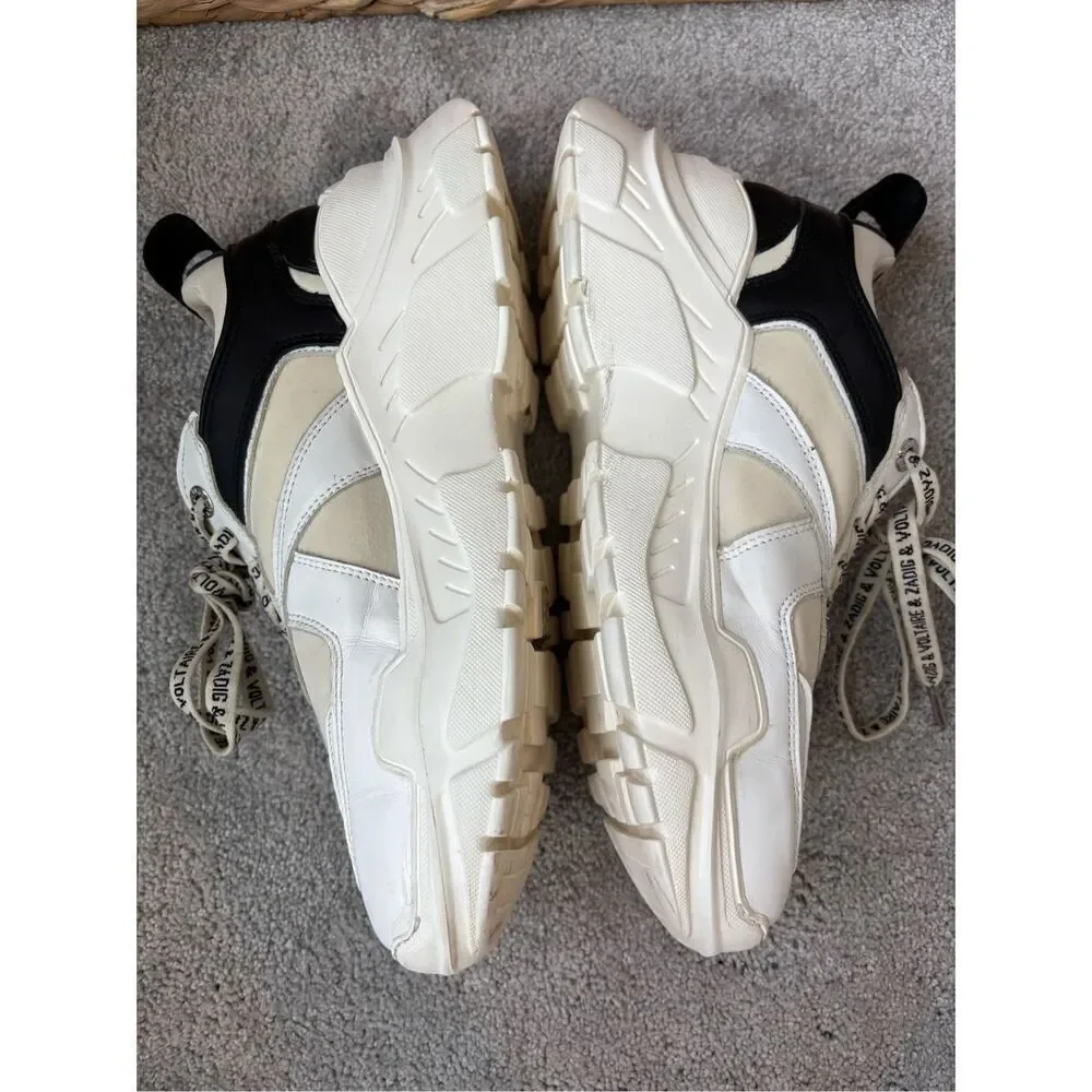 ZADIG&VOLTAIRE  Future Contrast Strap Sneakers, Sz 40 Us 9/9.5 $400